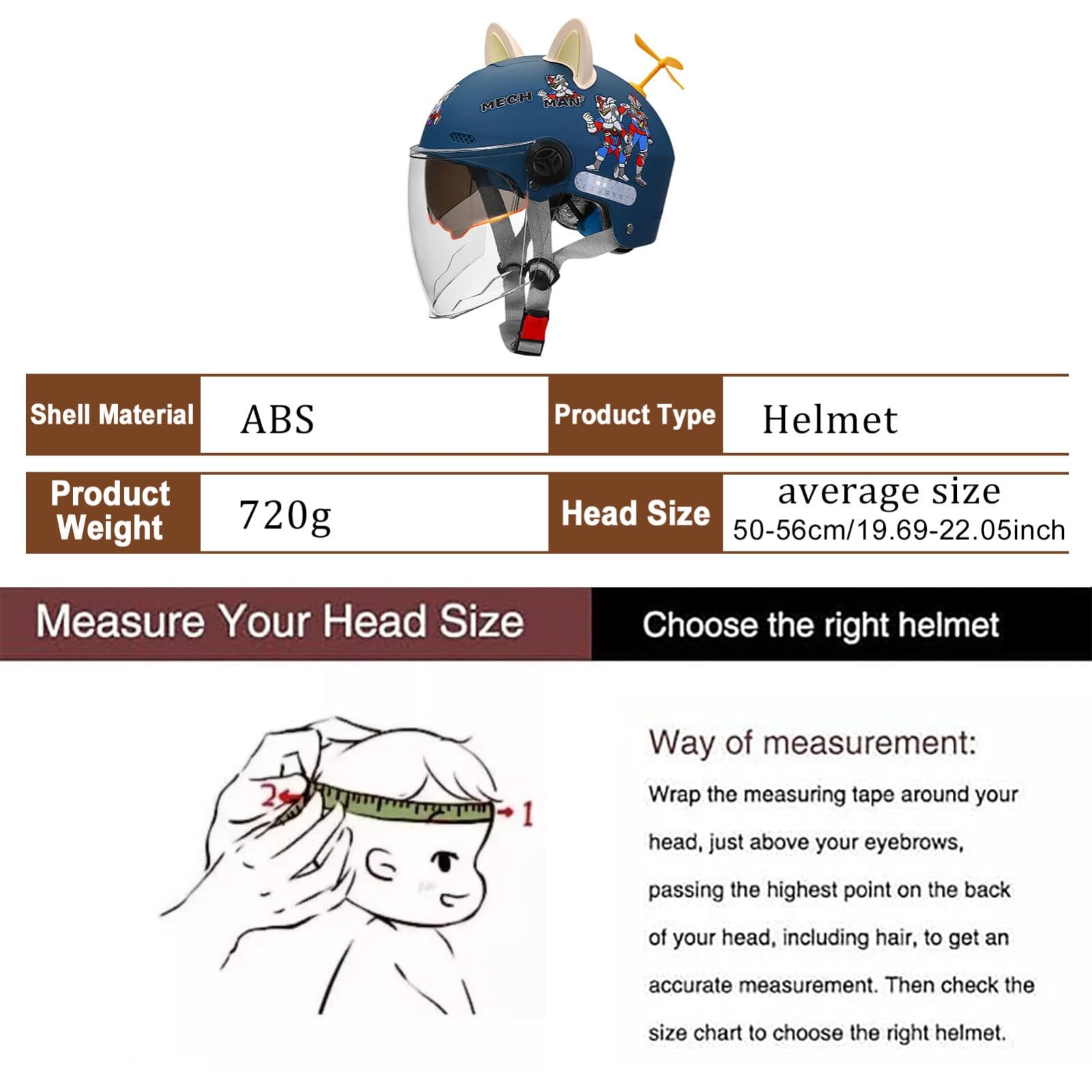 Casco Jet Per Moto Per Bambini Con Visiera Parasole, Casco Aperto Per Bambini E Bambine Dai 4 Ai 12 Anni, Casco Per Ciclomotore Per Bambini Omologato ECE 22.06