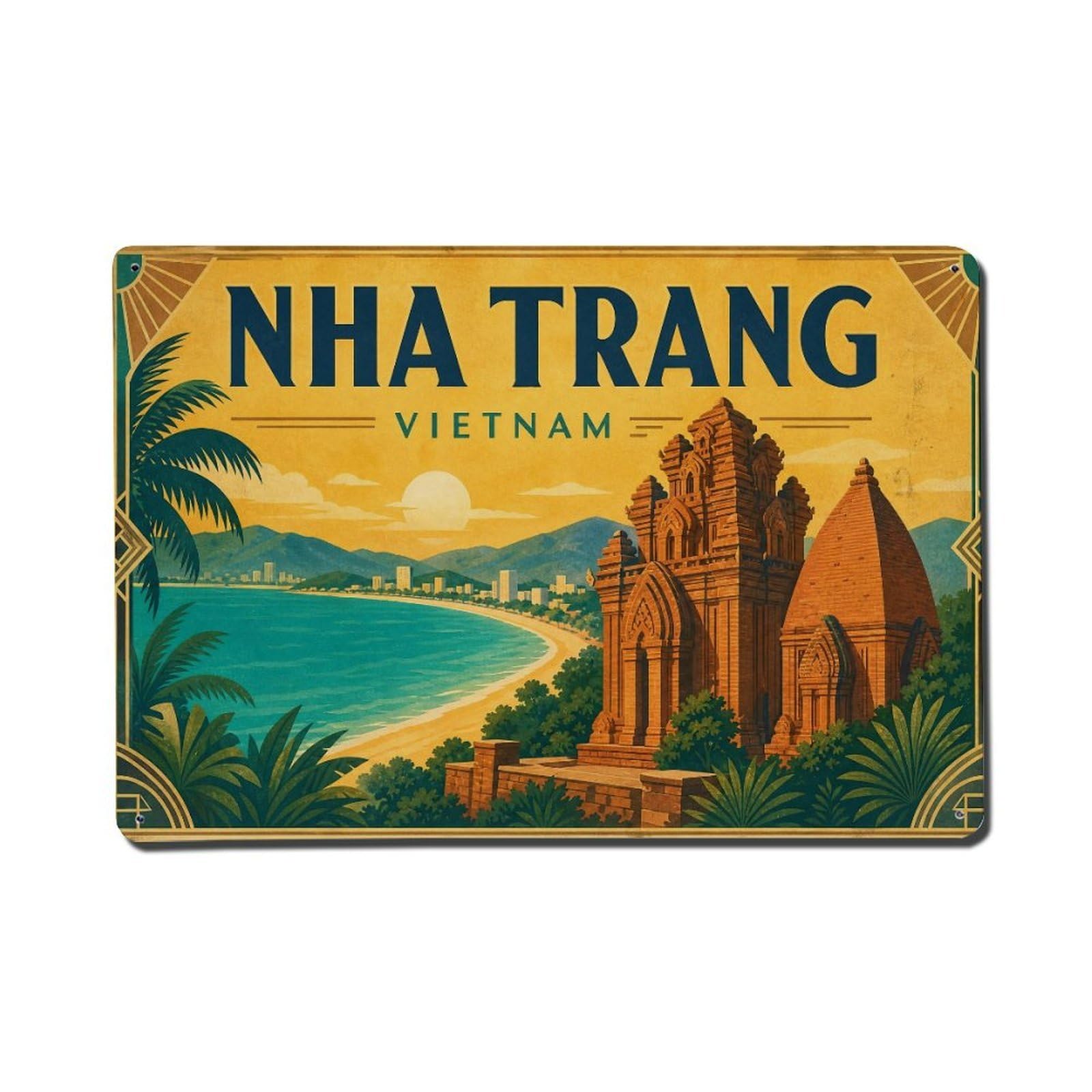 Vietnam Nha Trang Regional Travel Vintage Metal Tin Sign