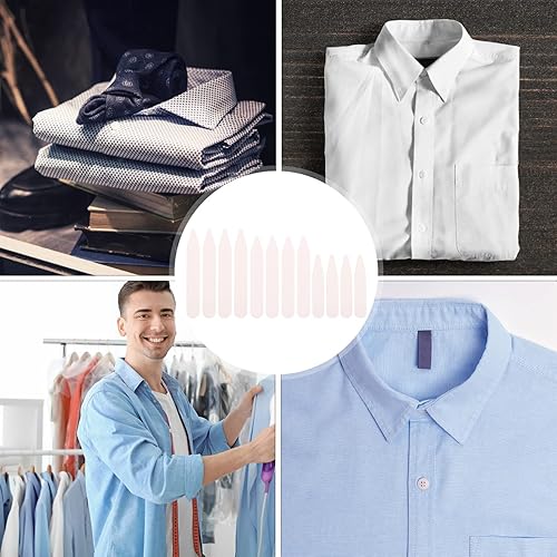 Miniatura 9 de Yardwe 200 piezas de refuerzo en pulgadas con el hogar para ropa de refuerzos divididos suaves múltiples tamaños blancos para hombre, enderezador