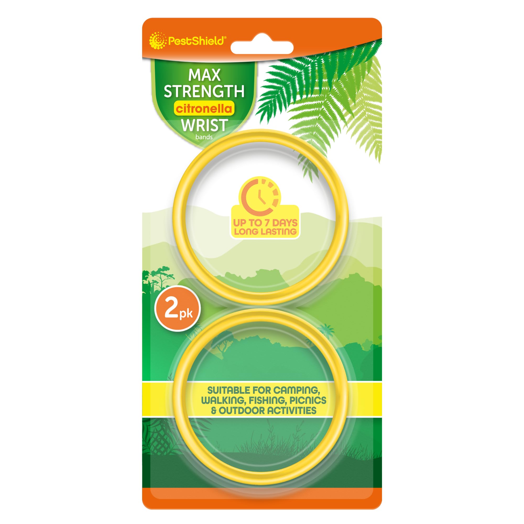 Pestshield Maximum Strength Citronella Wrist Bands For Adults (2 pack)