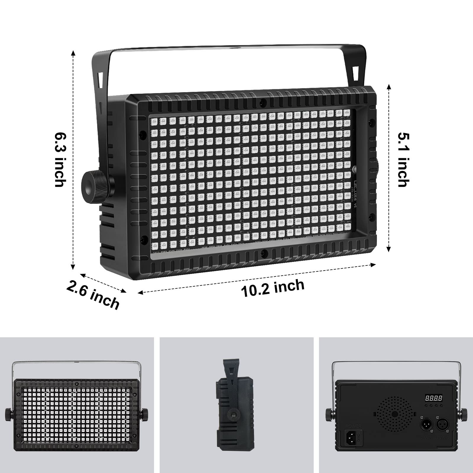 Proiezione a Strobe ZKYMZL 288 LED RGB 3-in-1 - Luci da Palco DMX con Telecomando e Attivazione Acustica per Eventi, Concerti, Matrimoni, Club e Chiese (2 pezzo)