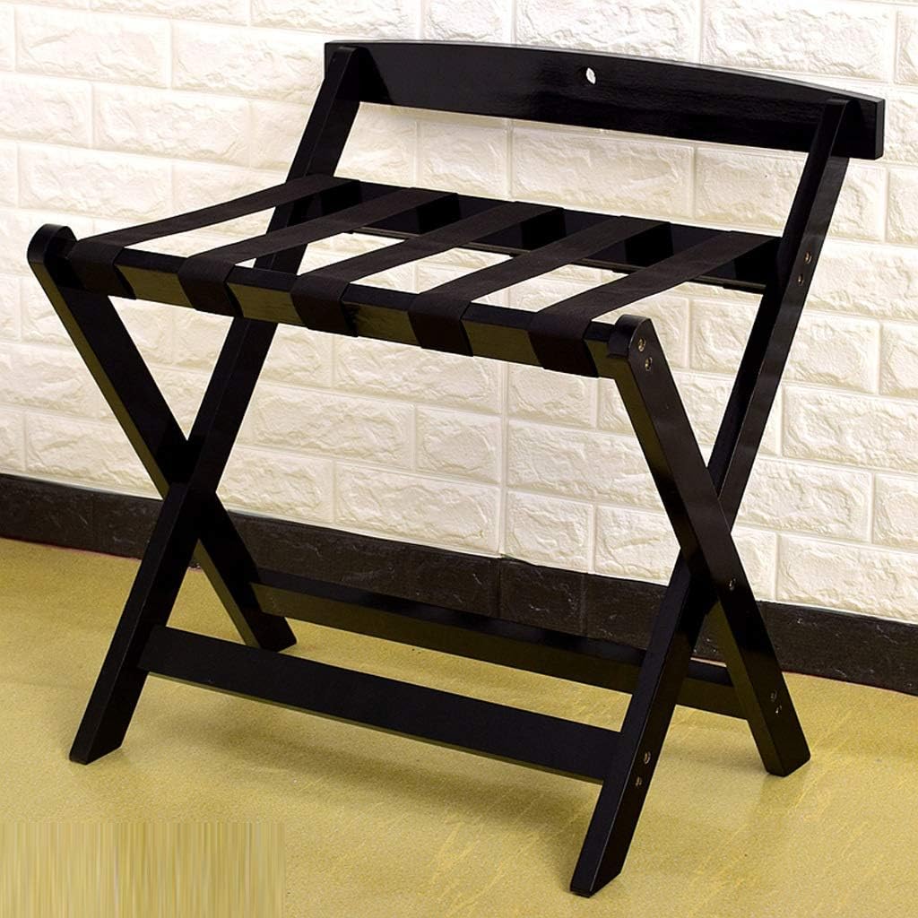Hotel Luggage Rack Foldable Bedroom Shelf Floor-Standing Clothes Rack Solid Wood Bathroom Storage Rack,Wine Red
