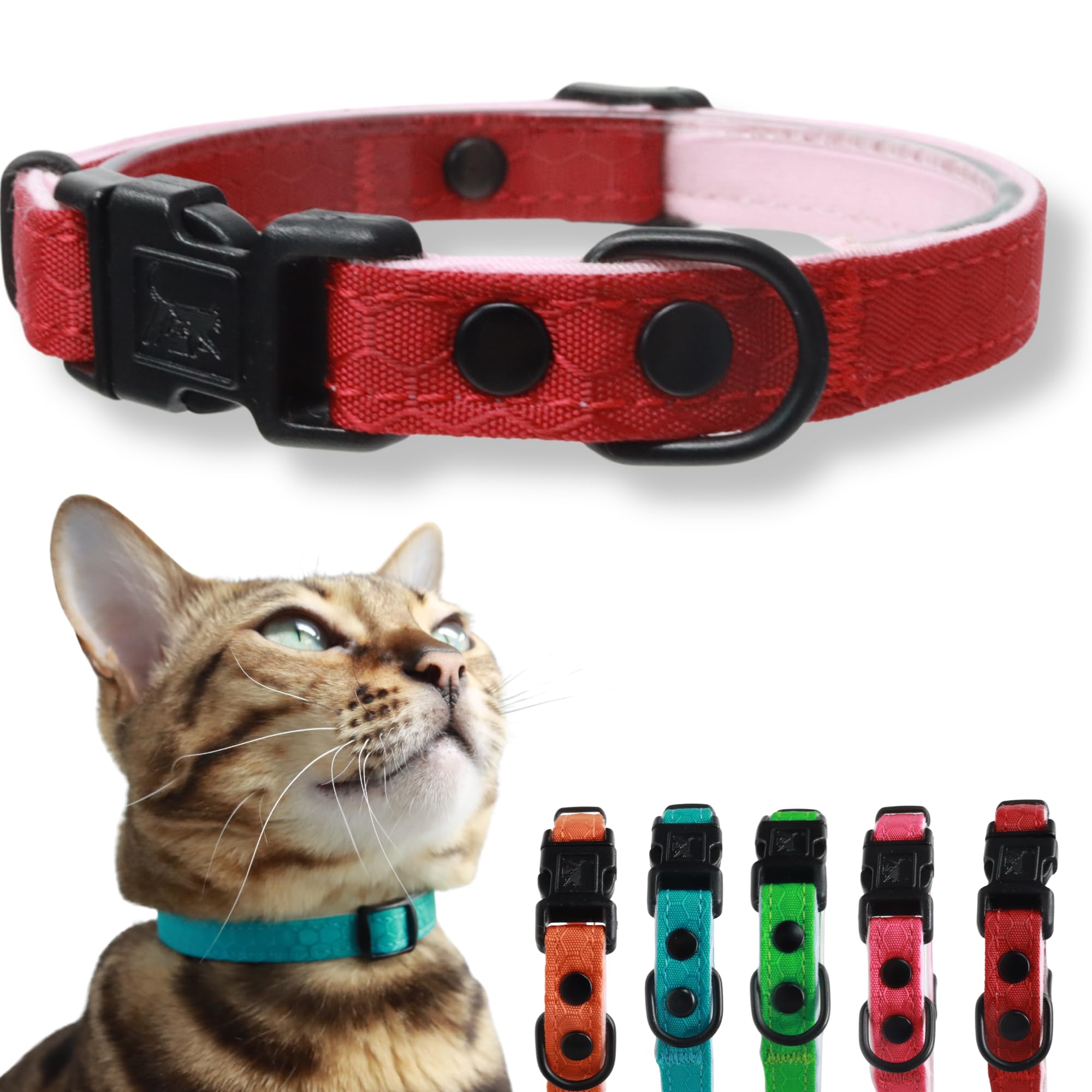 Durable Breakaway Cat Collar With Soft Padding For Medium To