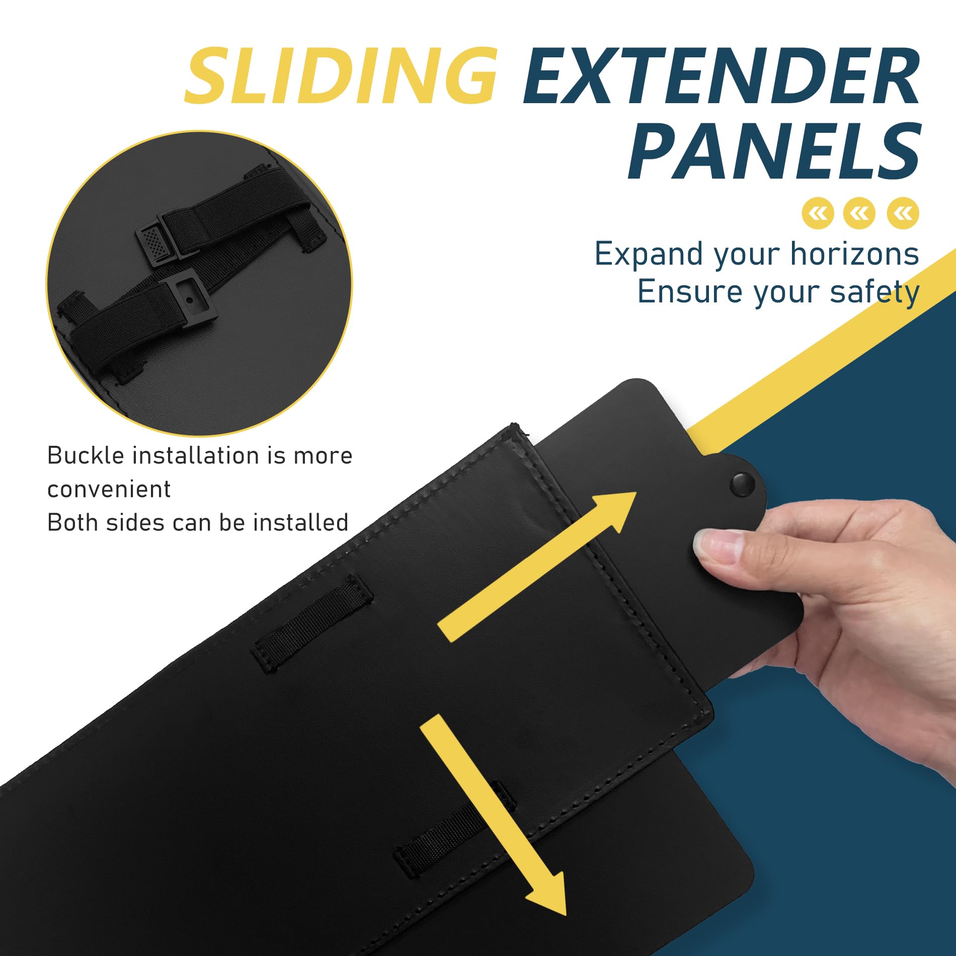 UBRAVE Extensor De Parasol para Coche,Antideslumbrante Protector Ventana Coche,Parasol De Coche Ajustable,Antideslumbrante,Anti-UV, Adecuado para Todos Los Coches,1 Pieza - Negro