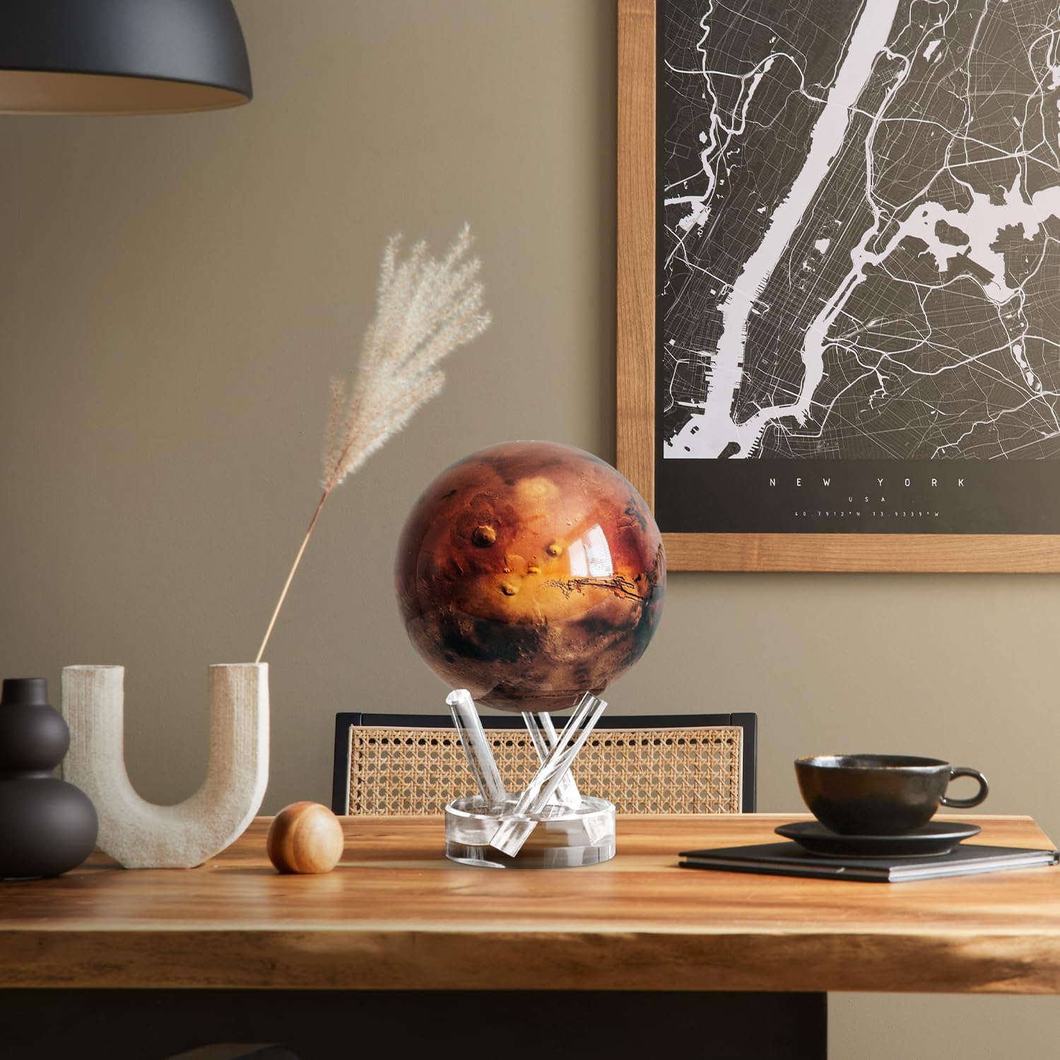 MOVA Globes Venere Classico (4,5") | Mappamondo Auto-Rotante a Energia Luminosa |Silenzioso, Senza Batterie né Fili |Decorazione da Scrivania o Idea Regalo Globo Spazio