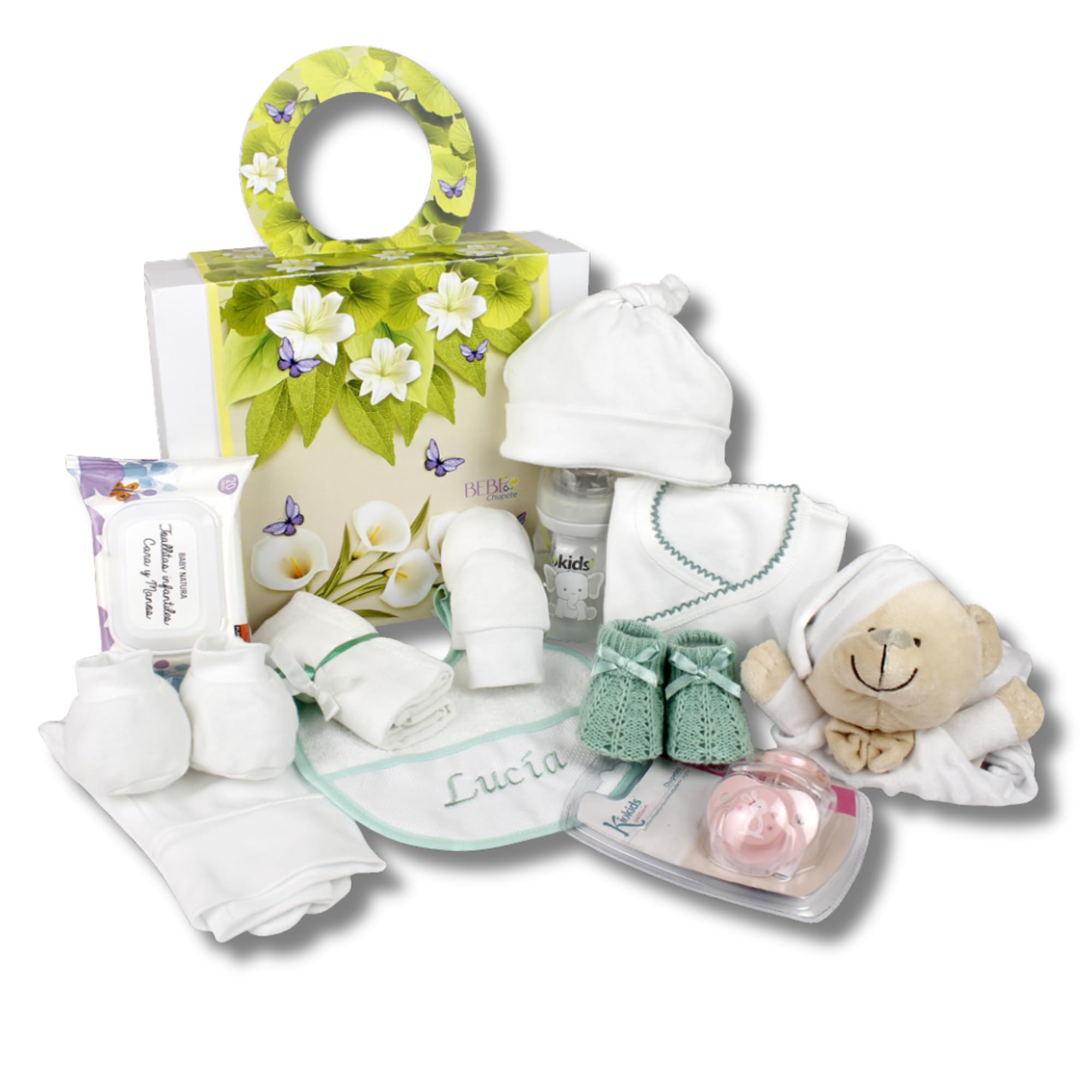 Bebe Recien Nacido- Regalo Bebe Recien Nacido Niño- Regalo Para Bebes Recien Nacidos- Regalo Recien Nacido-Cosas Para Bebes Recien Nacidos- Cesta Bebe Recien Nacido Niño-Baby Shower-Cesta Bebe (Verde)