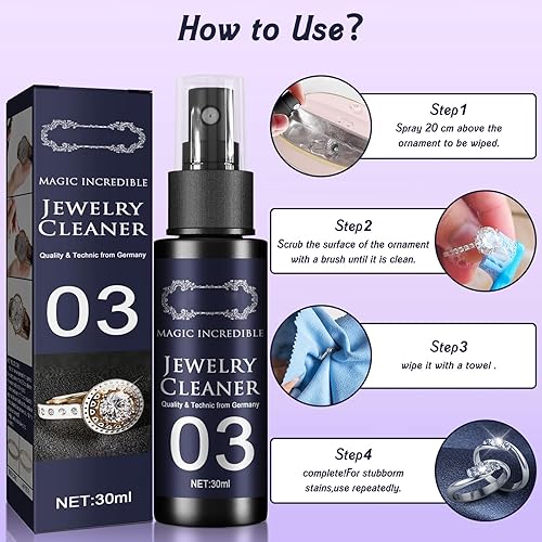 Miniatura 7 de Limpiador de joyas 03 para todas las joyas, spray limpiador mágico de joyas, limpiador de joyas antideslustre, spray de limpieza rápida de joyas,