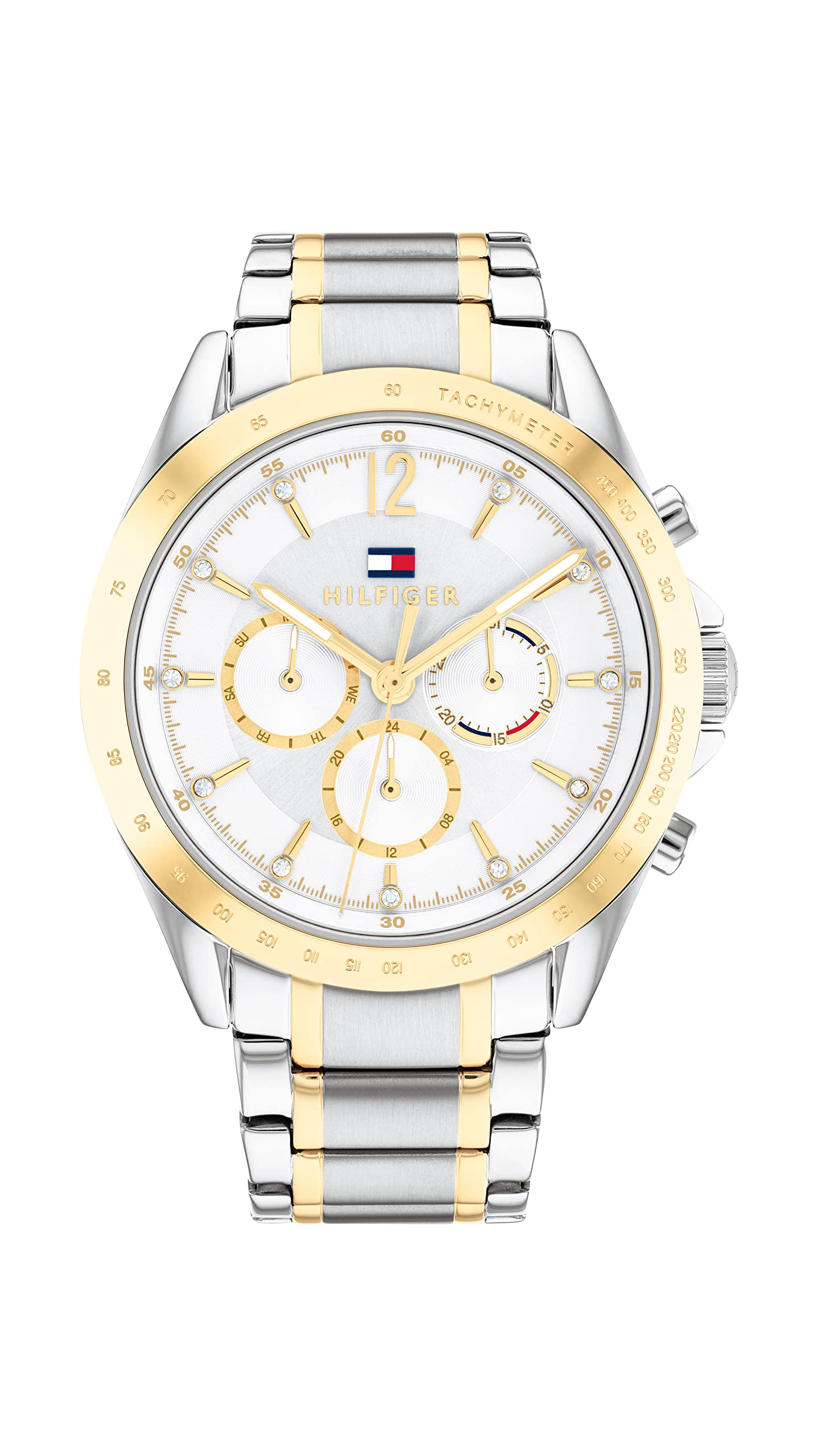 Tommy Hilfiger Reloj Analógico de Cuarzo multifunción para Mujer con Correa en Acero Inoxidable