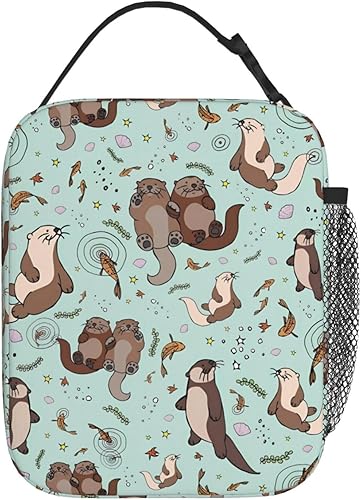 Miniatura 7 de Bolsa de almuerzo con aislamiento de nutrias para mujeres y hombres, reutilizable, a prueba de fugas, bolsa enfriadora para el trabajo de oficina