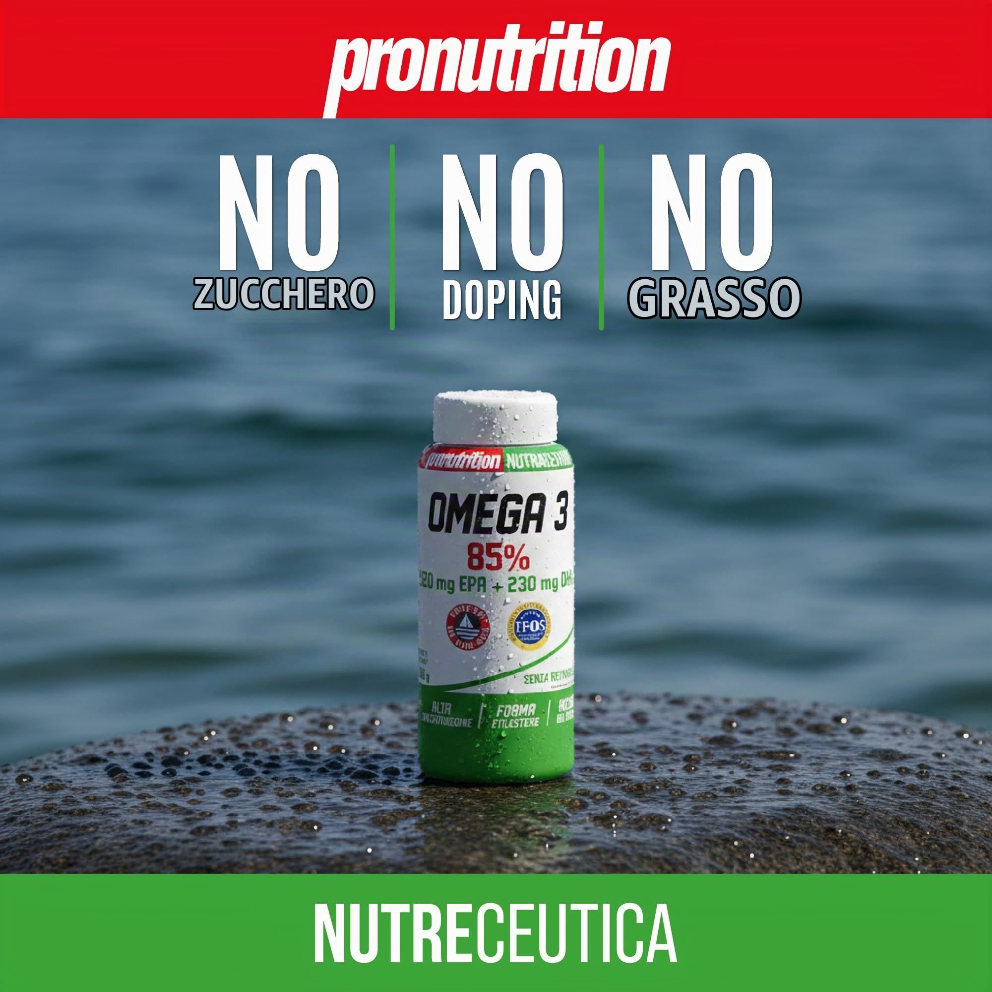 Pro Nutrition Integratore Omega 3 Puro 85% (210 Softgel) con 520mg EPA + 230mg DHA per Cuore, Cervello e Benessere Cellulare