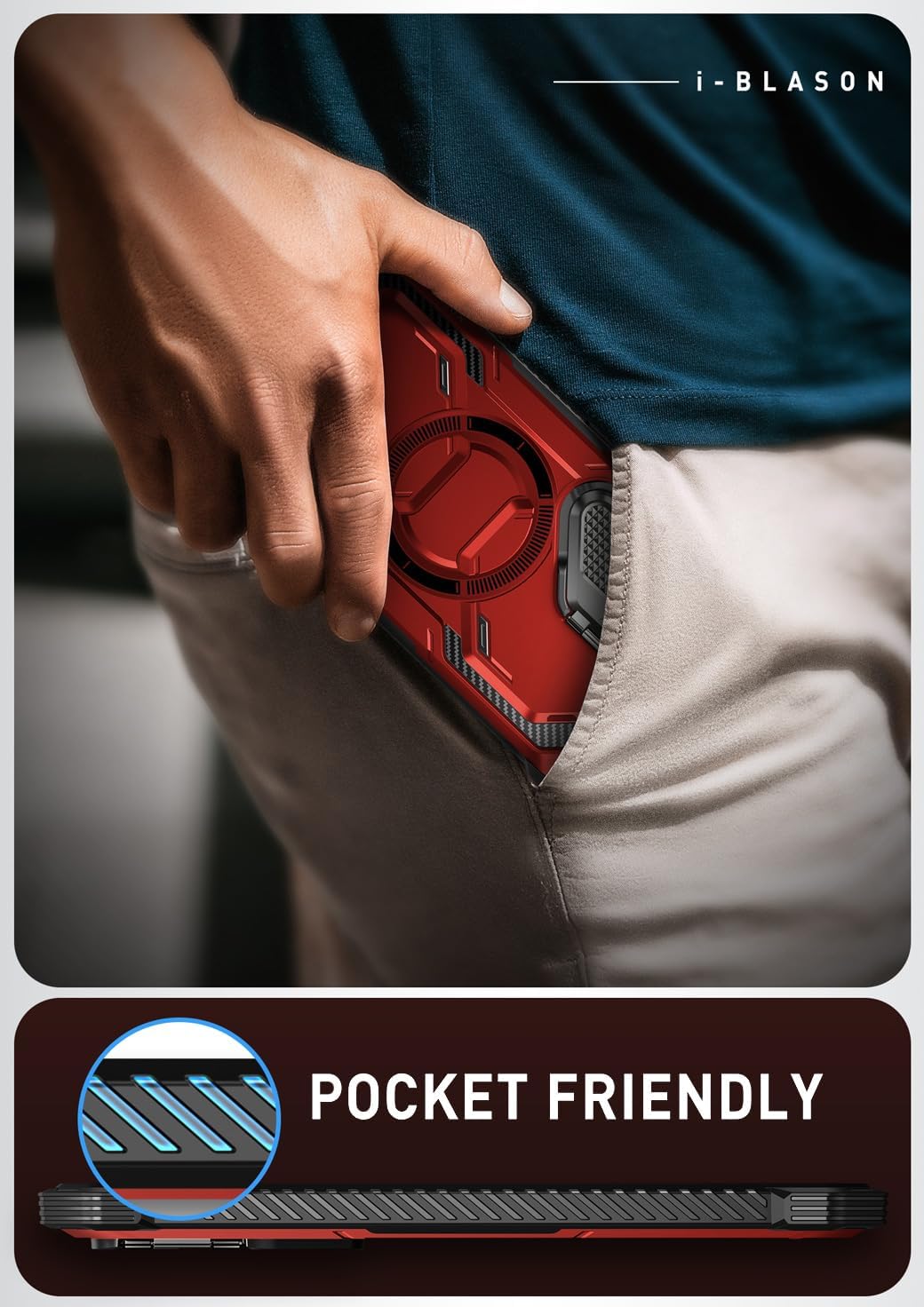 i-Blason Armorbox for Samsung Galaxy S24 Ultra Case MagSafe with Camera Cover Stand [Support Wireless Charger] 360 Full-Body Case with Screen Protector & Kickstand Phone Case for S24 Ultra, Red