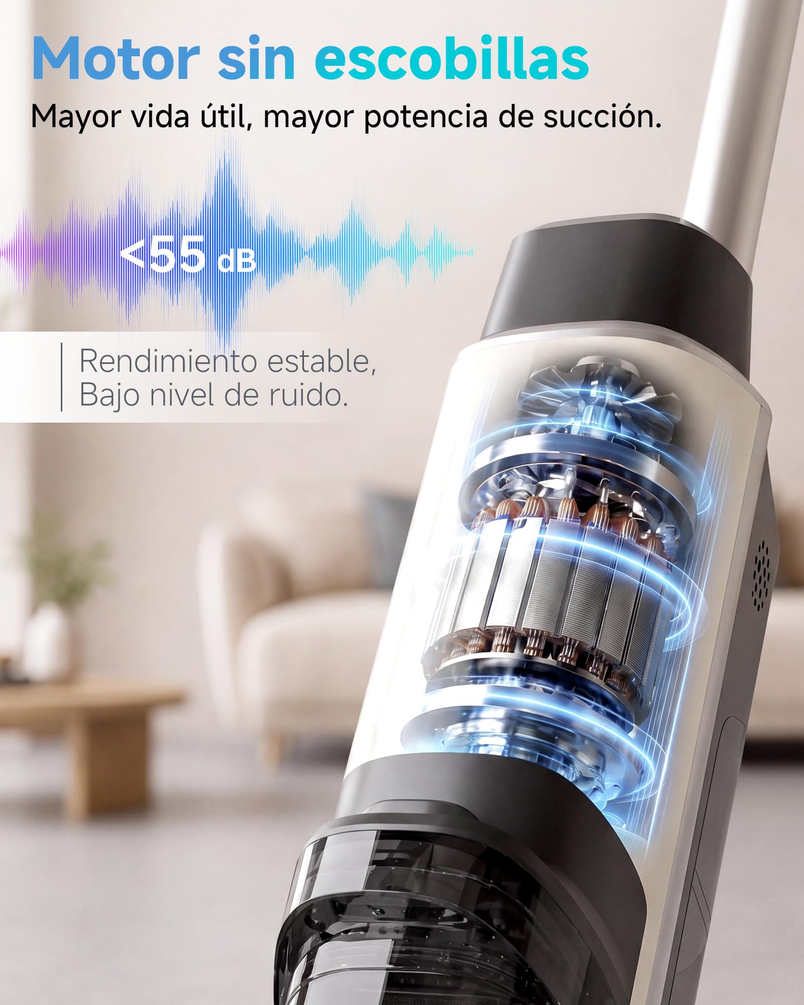 Hearten Fregona Electrica Sin Cable, 25 kPa de Gran succión, con Agua electrolizada, Ligera, Diseño Autopropulsado, Navegación por Voz, Autolimpieza, Antienredo, Limpieza de Bordes, LED Pantalla