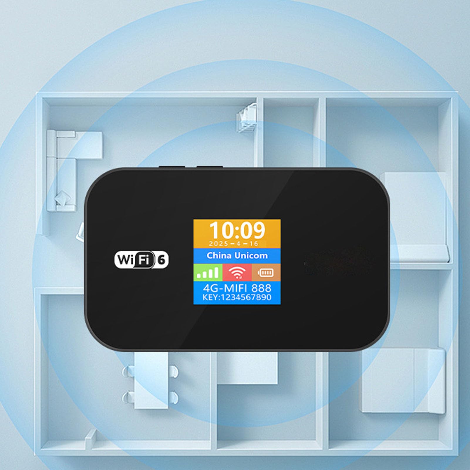 Cuifati Router Mobile 4G LTE WiFi 6 Hotspot Mobile Portatile Modem WiFi Wireless con Batteria da 3000 MAh e Schermo LED per 32 Dispositivi Viaggi D'affari