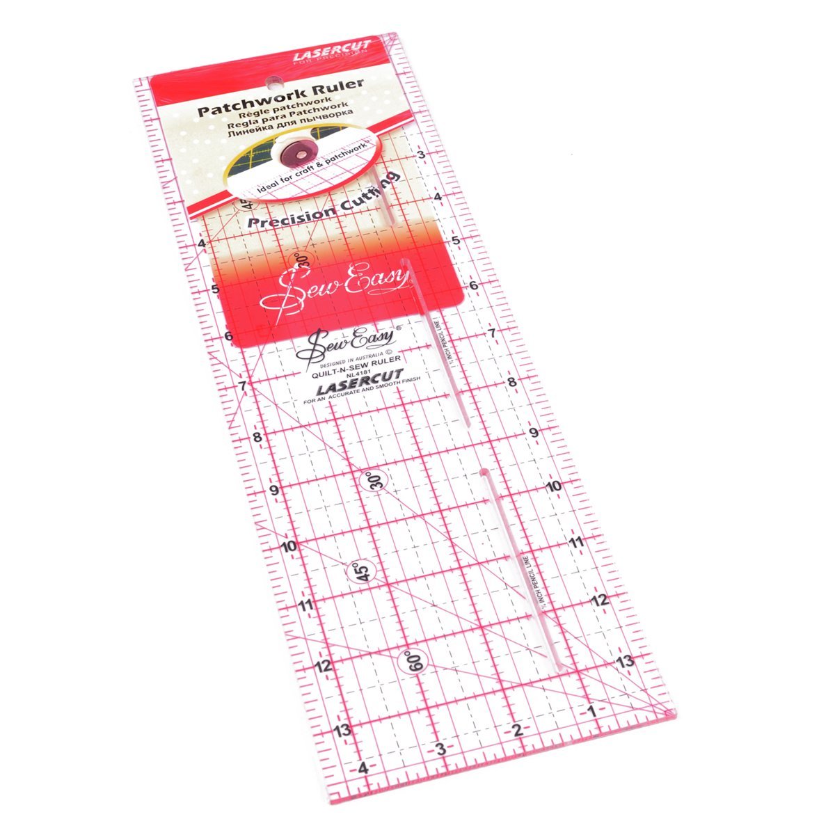 Sew Easy Clear Patchwork Quilting Ruler 14 X 4.5 Inch