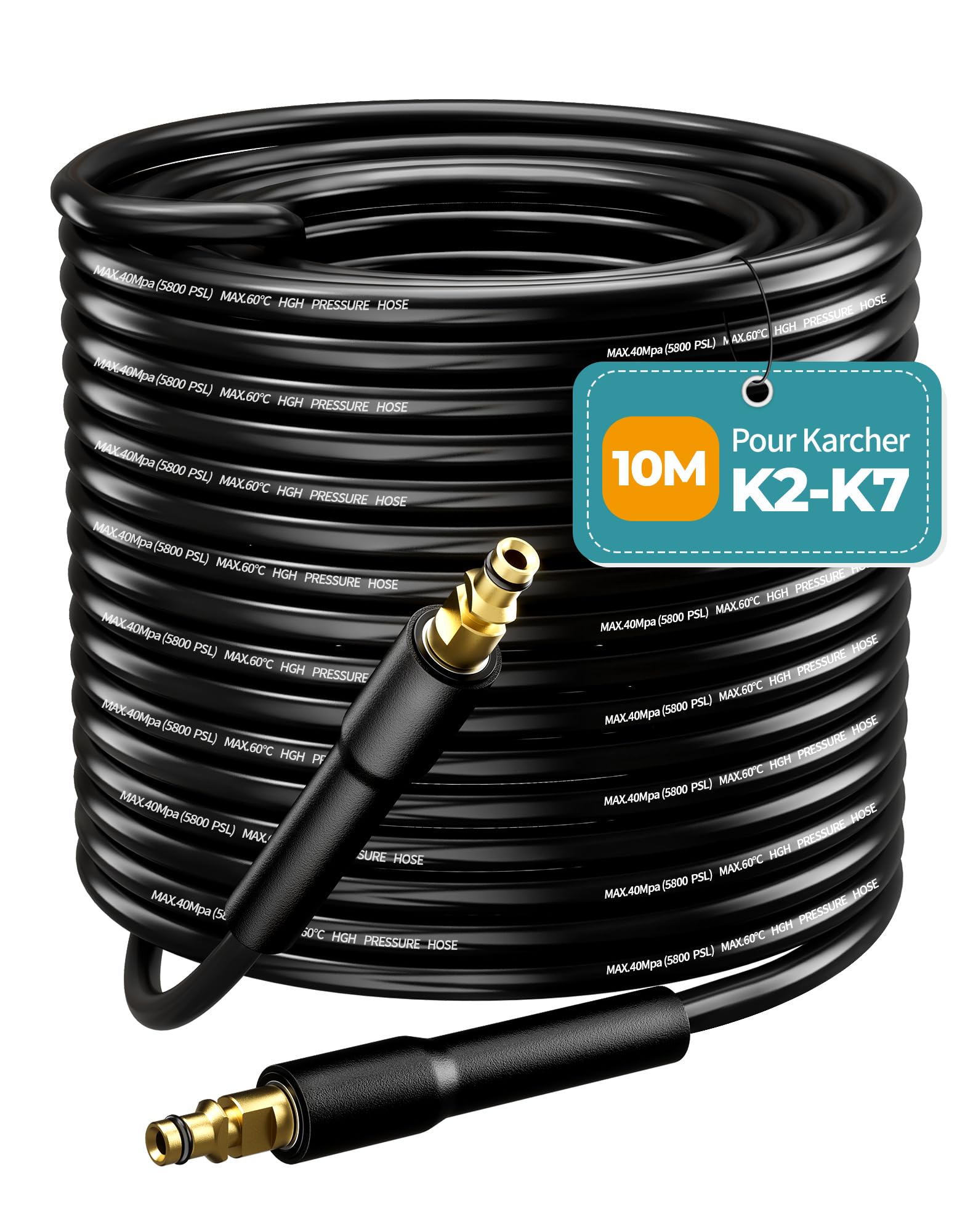 10M Tuyau pour Karcher K2 K3 K4 K5 K6 K7 Flexible pour Karcher Nettoyeur Haute Pression Pièces Détachées Rallonge Tuyau de Rechange