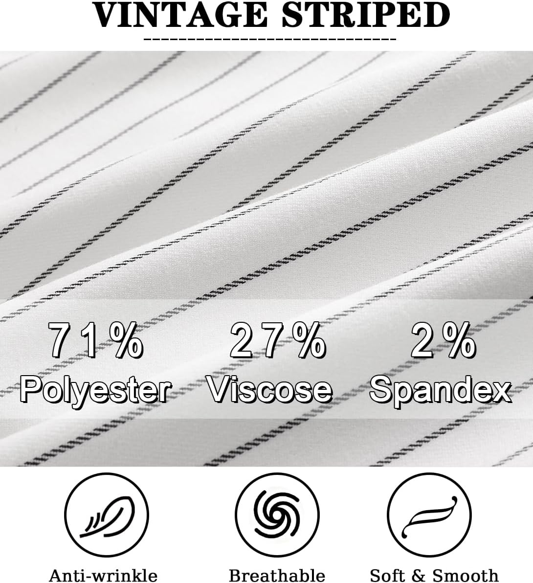 MOGU Mens Double Breasted Pinstripe Suit - 2 Piece Slim Fit Vintage Tuxedo for Groomsmen, Wedding, Prom - Image 2