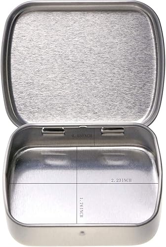 Miniatura 2 de Mini Skater Caja de lata de metal de 2.23 x 1.76 x 0.55 pulgadas, caja de almacenamiento portátil con recipiente pequeño con parte superior sólida