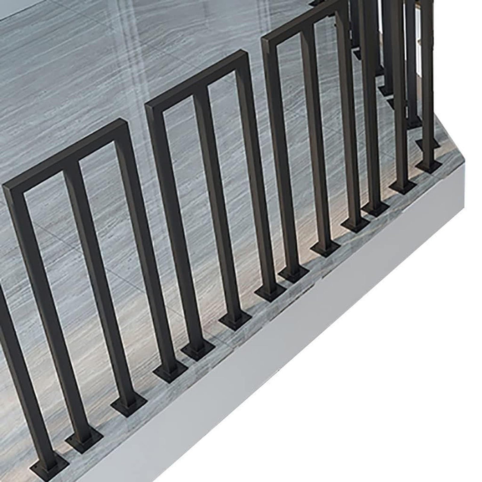 Forma U/M Corrimano Per Scale - Ringhiera Per Scale, Soporte Nti-Skid Mano Transicional Seguridad, Valla Seguridad Decorativa Interior Y Exterior, para El Hogar, Jardín, Pasillo, Ático(Black-M,35cm)