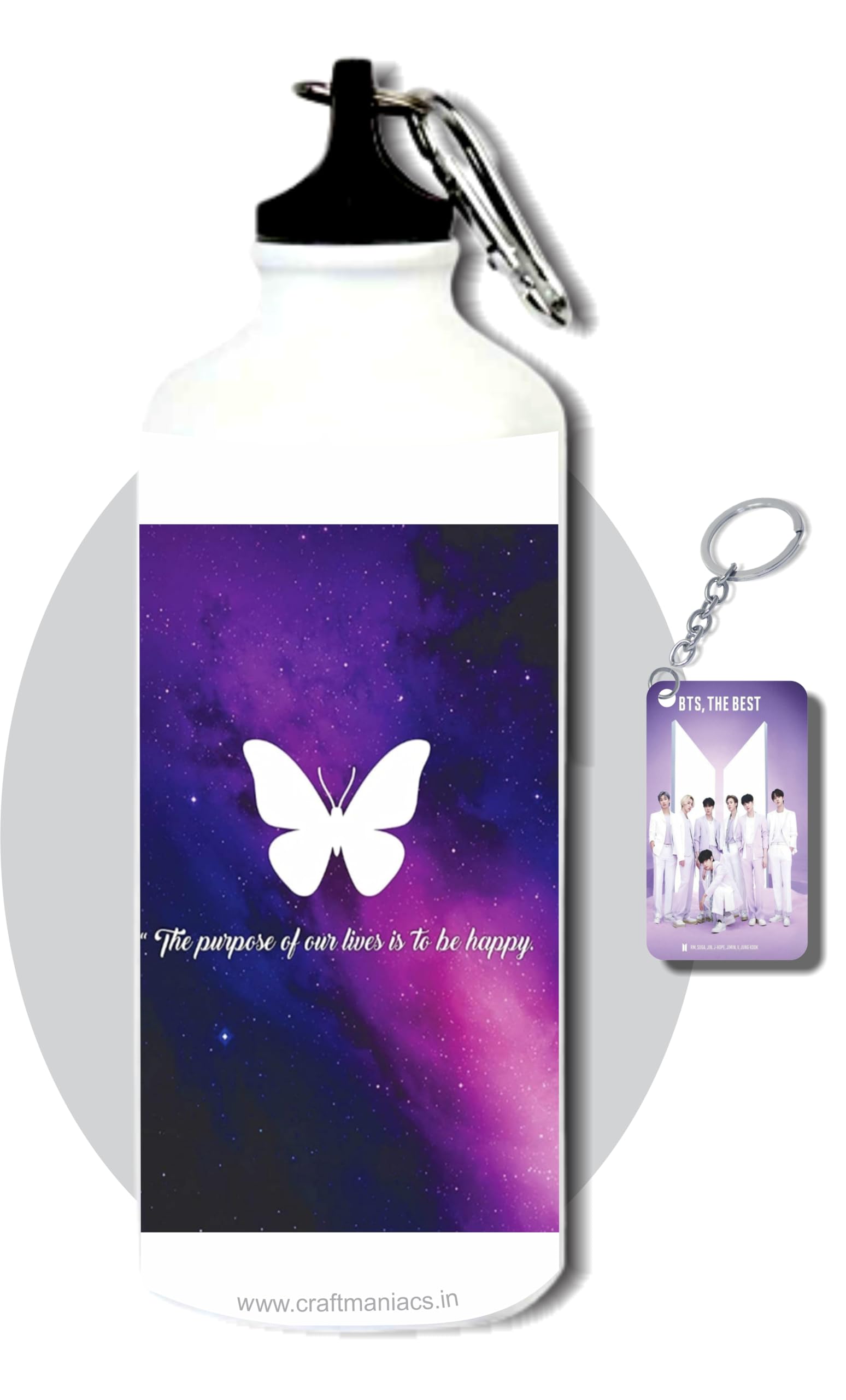 CRAFT MANIACS BTS THE PURPOSE OF LIFE 600 ML SIPPER BOTTLE & FREE MDF WOODEN KEYCHAIN | BPA & LEAD FREE SIPPER BOTTLE FOR BTS ARMY-image-40
