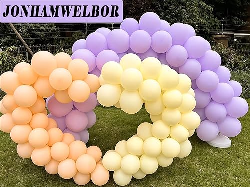 Miniatura 5 de Jonhamwelbor - Globos de color morado claro mate, morado pastel y lila macarrón y de látex para Baby Shower, cumpleaños de niña y boda (70 unidades,