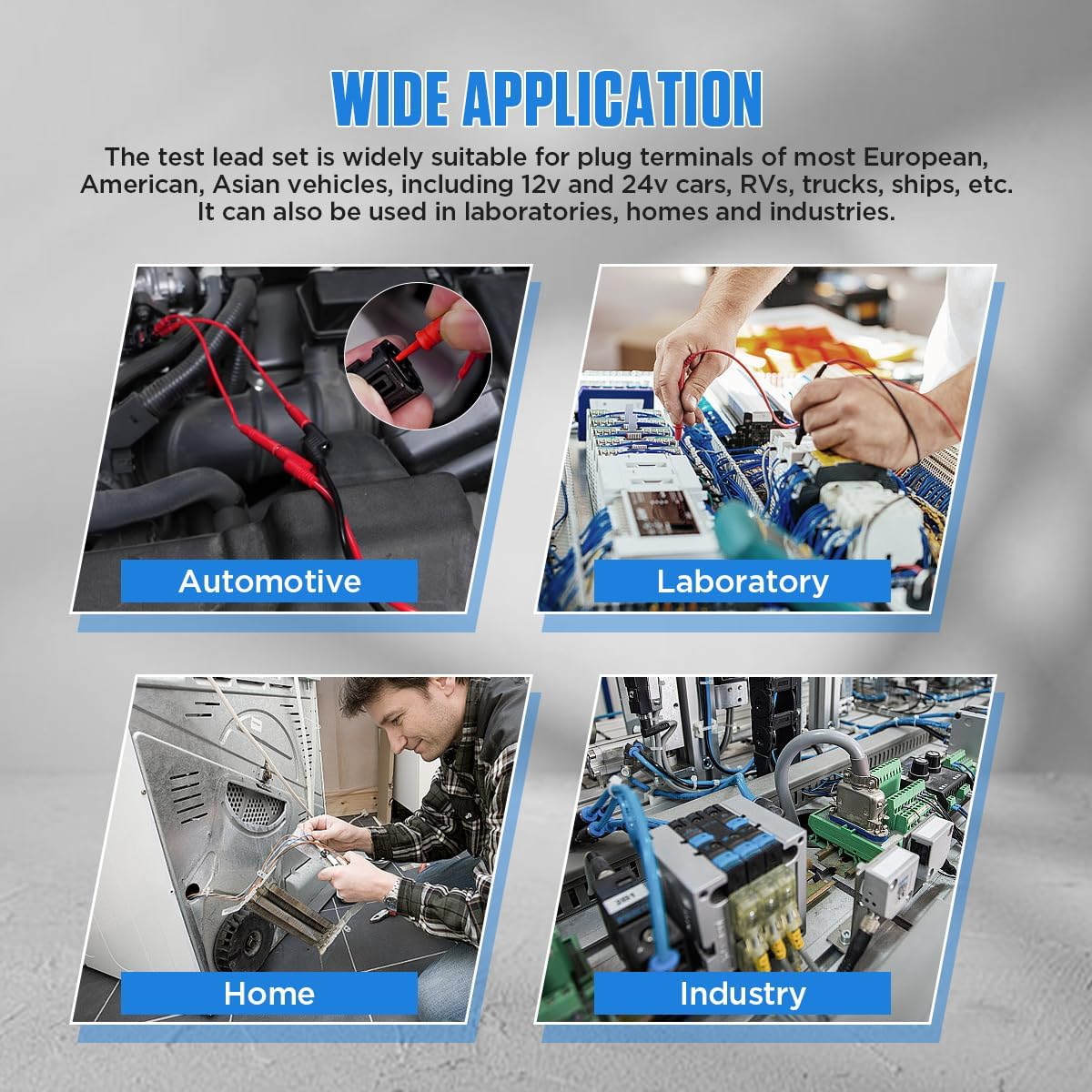 Kit de cables de prueba de multímetro, 110 unidades, kit de cables de multímetro, kit de sonda trasera eléctrica, kit de cables de prueba de circuito automotor, herramienta de diagnóstico de prueba de