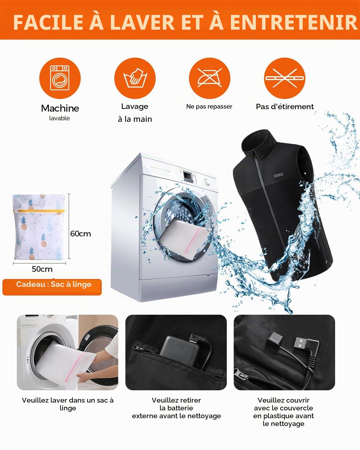 Gilet Chauffant Homme Femme,Électrique Veste Chauffante avec Batterie avec 3 Températures et 13 Zones de Chauffage Indépendantes Chauffante Hiver Vêtement