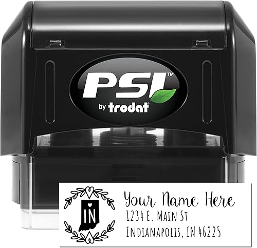 Miniatura 291 de State Love - Sello de dirección autoentintado para Texas, caja rosa, púrpura o negra, impresiones limpias y nítidas, diseño rectangular, tamaño 7/8