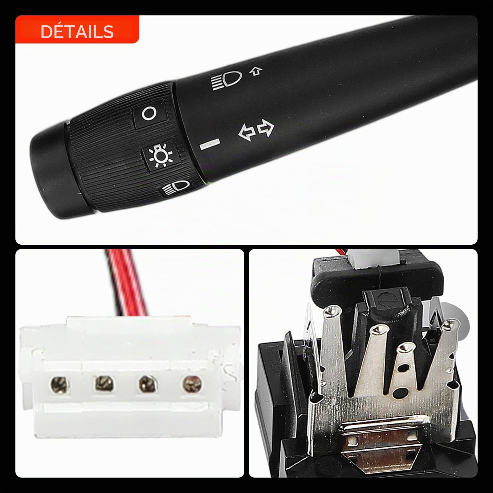 Frankberg Commutateur combiné, commutateur de colonne de direction, 4 | 96530930XT; Compatible avec: Plateau/châssis Partner 5 G, Xsara N1, 406 Pause 8E/F, C5 Je casse DE, Fourgonnette 206