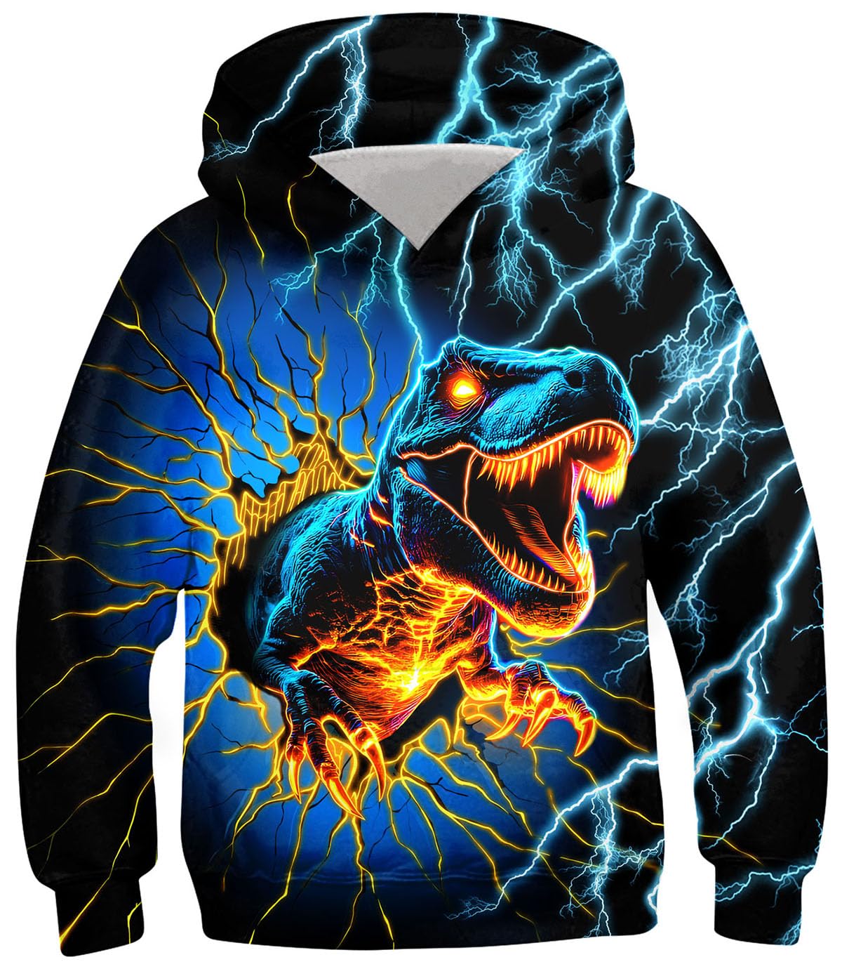 Ahegao Kids Sweatshirts Black Hoodies for Boys Cool Blue Dinosaur Pullover Size 8-12 Years Long Sleeve Hoody Sweater Kid Sports Clothes