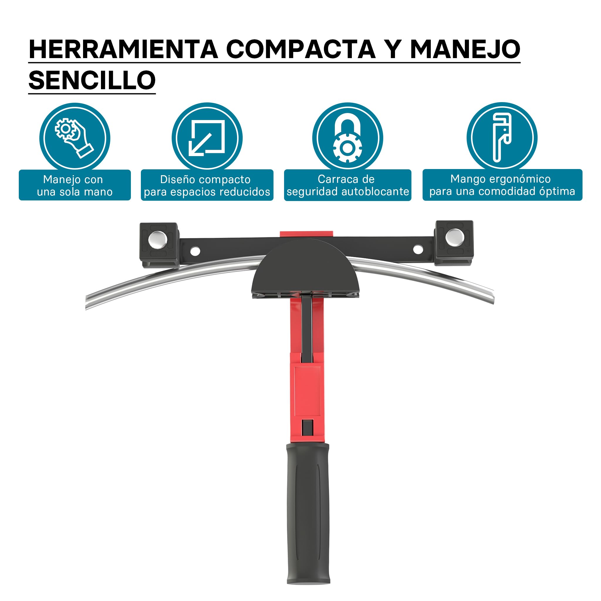 Wiltec Curvadora manual de tubos, para diámetros de 14-32 mm y radios de curvado hasta 90°, dobladora a mano para tuberías de aluminio, cobre y plástico, máquina curvatubos
