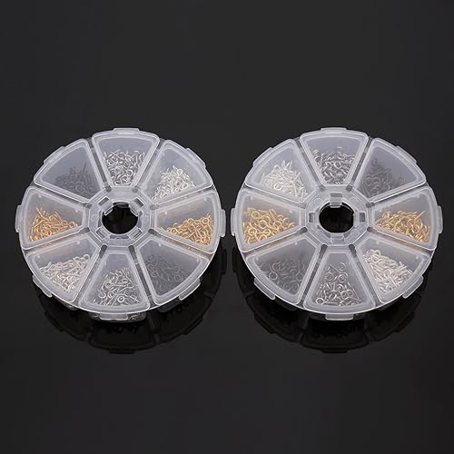 Miniatura 45 de 200 ganchos de metal para tornillos de 0.55 pulgadas/0.276 x 0.551 in, resistentes para hacer joyas de bricolaje, proyectos de arte y manualidades