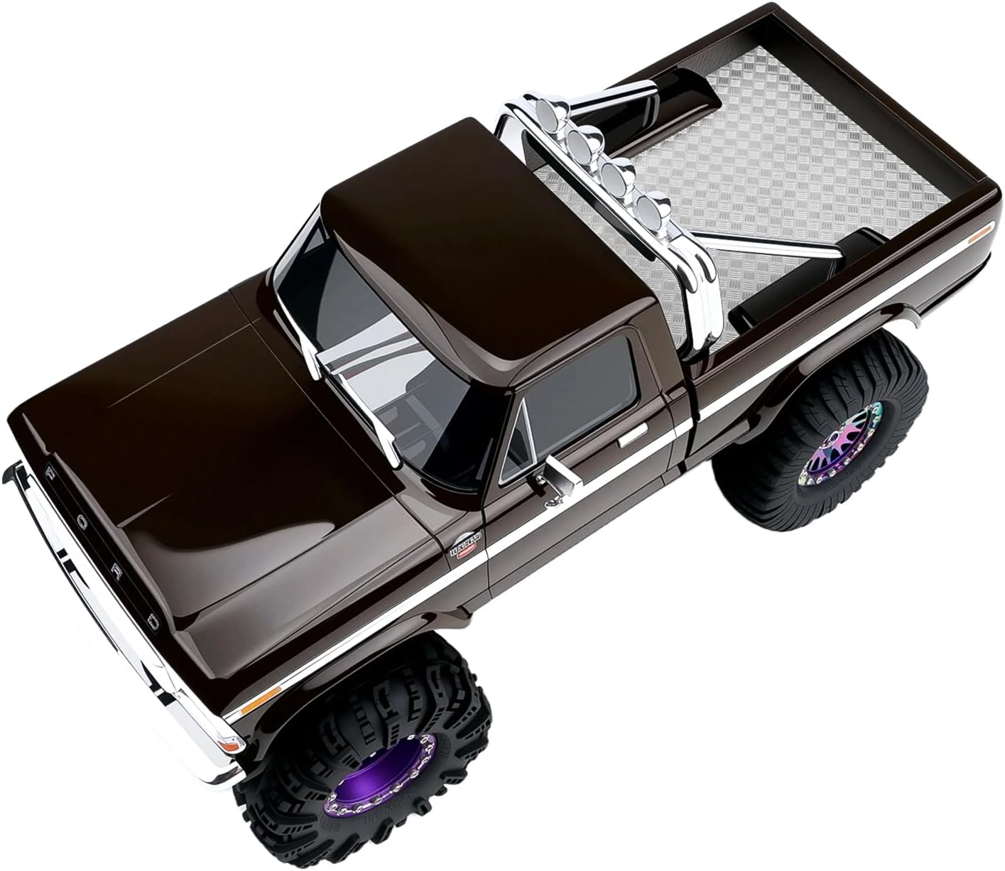 Stainless Steel Rear Body Anti-Skid Plate Board 1/18 TRX4M F-150 High Trail Crawler Truck Shell