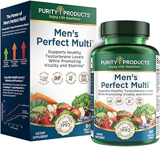 Purity Products Men's Perfect Multi from Vitamins, Minerals and Phytonutrients - Promotes Energy, Vitality and Stamina - Easy to Swallow - 90 Tablets