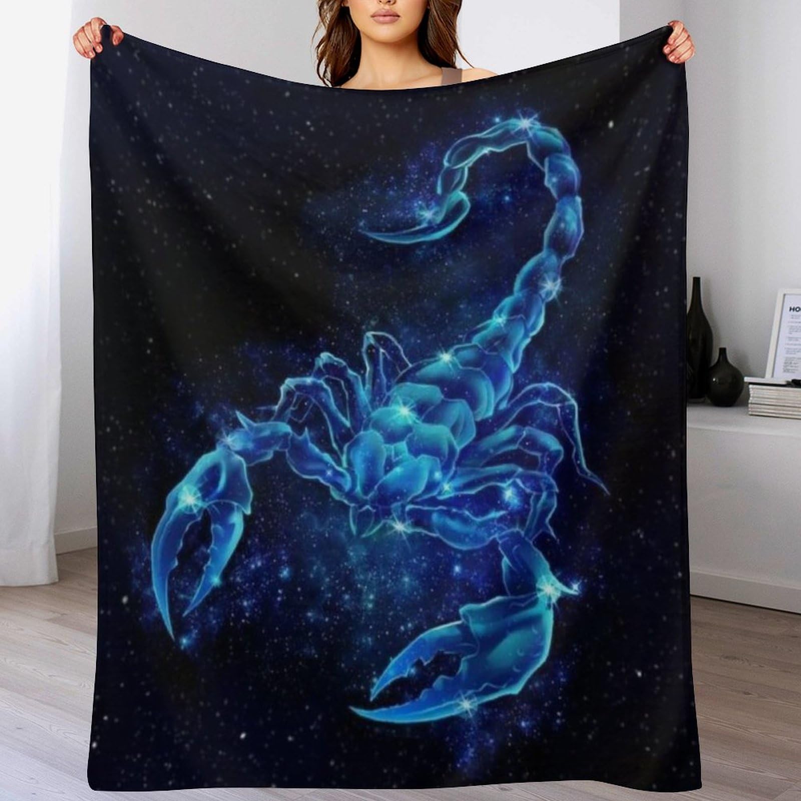 Skorpion Decke,Vier Jahreszeiten Weich Wohndecke Schlafdecke Sofadecke Pelzdecke Couchdecke Flannel Bett Decken （180×200cm）