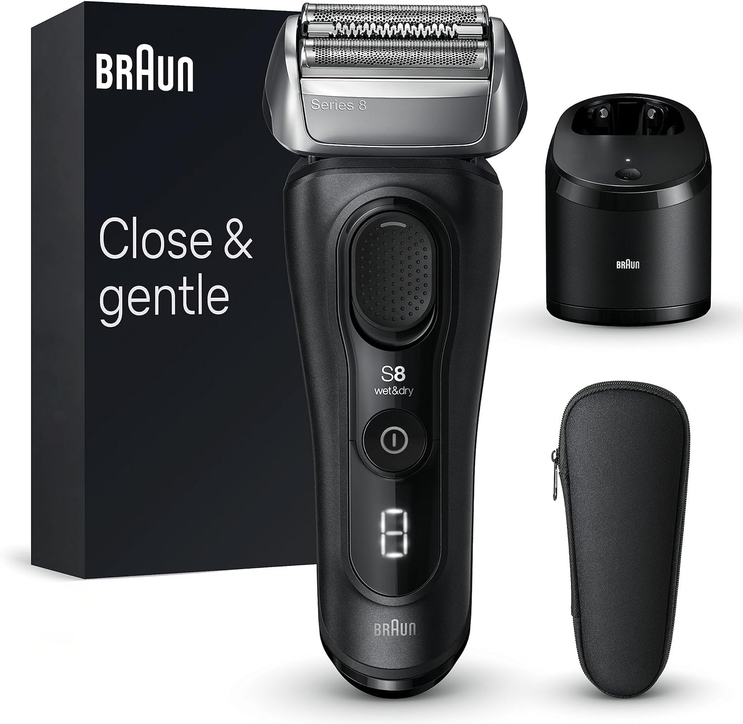 Braun Series 8 Afeitadora Eléctrica Hombre, Máquina de Afeitar Barba, Centro De Limpieza SmartCare, Afeitadora Eléctrica En Seco Y En Mojado, 8560cc, Negro