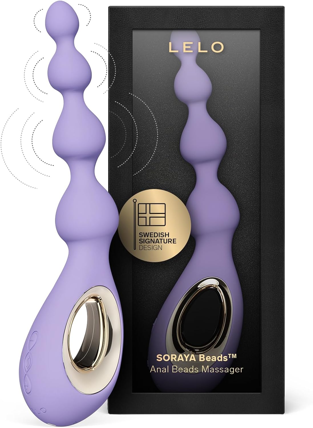 LELO Soraya Beads Vibrating Anal Beads Massager with Bow-Motion Technology and 8 Vibrating Patterns, Adult Anal Toys (Black)