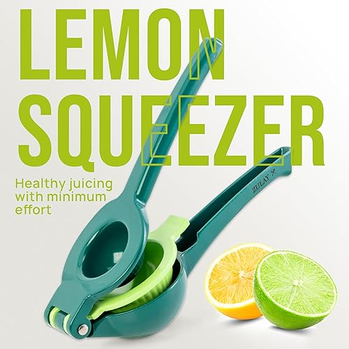 Miniatura 7 de Zulay Kitchen exprimidor de limón metálico 2-en-1 - Exprimidor manual de limón de extracción máxima resistente - Exprimidor de limón manual extrae