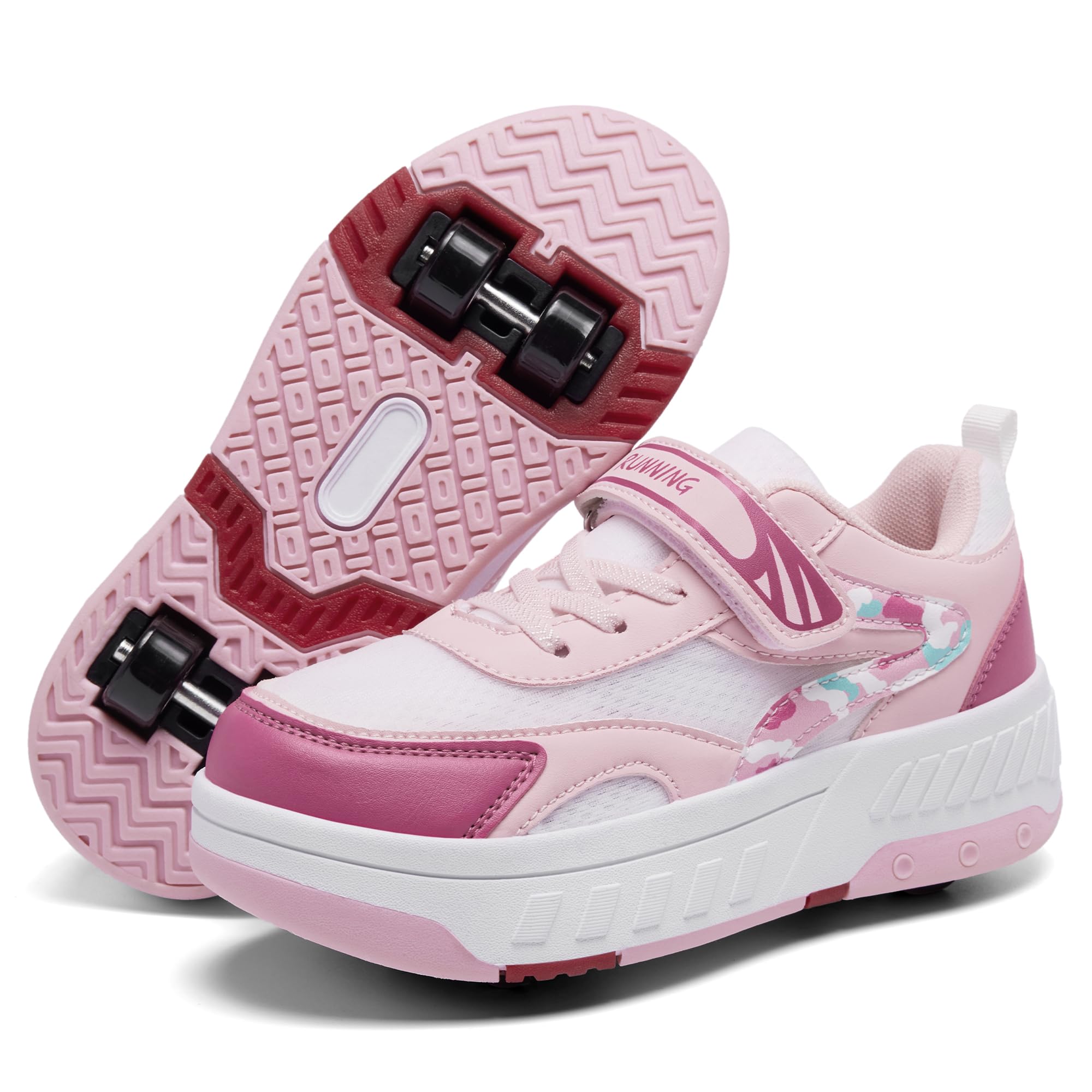 YINGCSM Scarpe con Rotelle Scarpe Pattini Bambino Bambina Scarpe con Rotelle 4 Rotelle a Scomparsa Scarpe Sportive