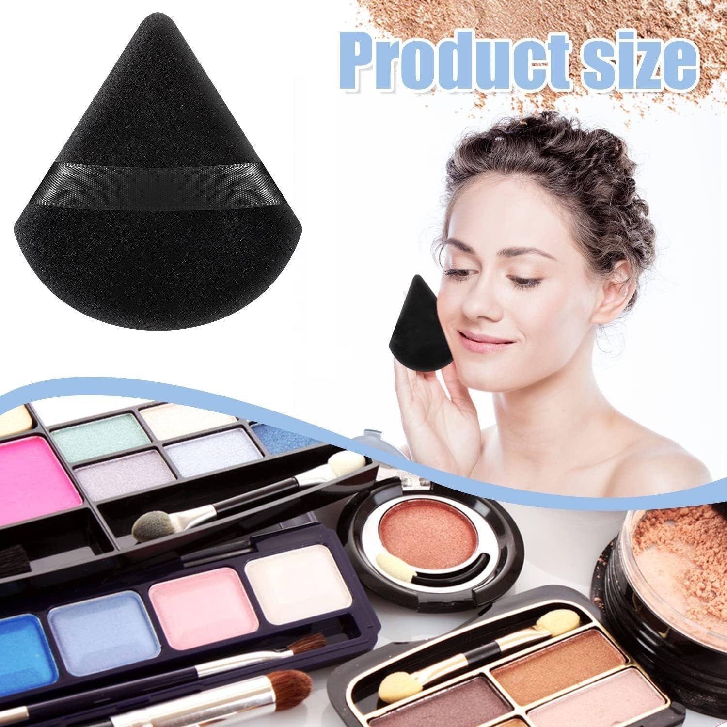 Beautiflame Powder Triangle Round Makeup Puff With Finger Sponge Puff for Face, Powder Puffs, Under Eye Foundation Sponge Makeup Tools Triangle Puff With Finger Puff & Round Puff-6Pcs 4