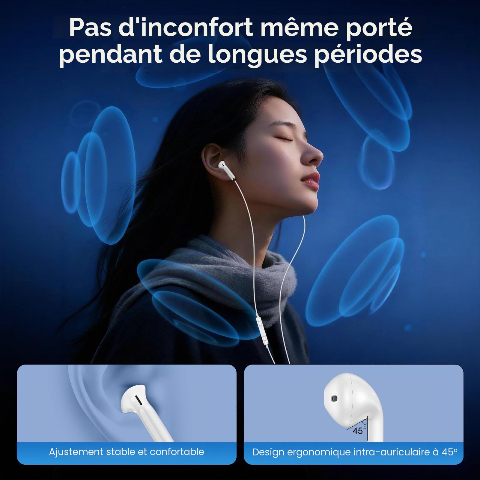 Écouteurs Filaire USB C pour Samsung Galaxy S25 S24 Plus S23 S22 S21 A17 A16 A15 A56 A55 A54 A36 5g,Intra Écouteur USB C Casque Audio Type C avec Micro,Ecouteurs Filaire pour iPhone 17 16 15 Pro Max