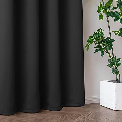 Miniatura 29 de Cortinas opacas para sala de estar, cortinas 100% opacas de 84 pulgadas de largo, juego de 2 paneles, con aislamiento térmico, pestaña trasera y