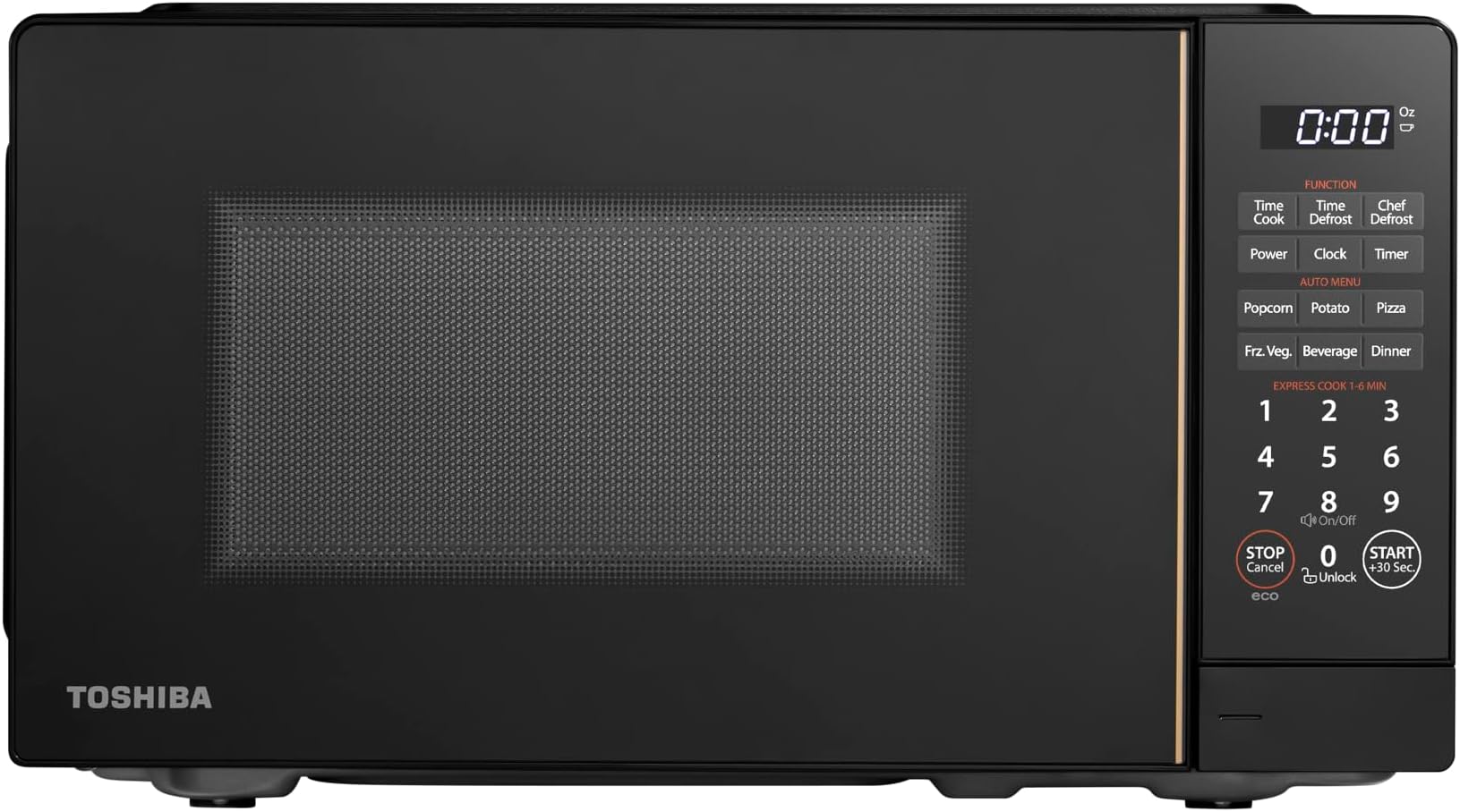 Small Microwave Oven with 11 Power Levels, ChefDefrost, Sound On/Off & Eco Mode, 0.7 Cu Ft, 700W, Black, MM-EM07PA(BK)