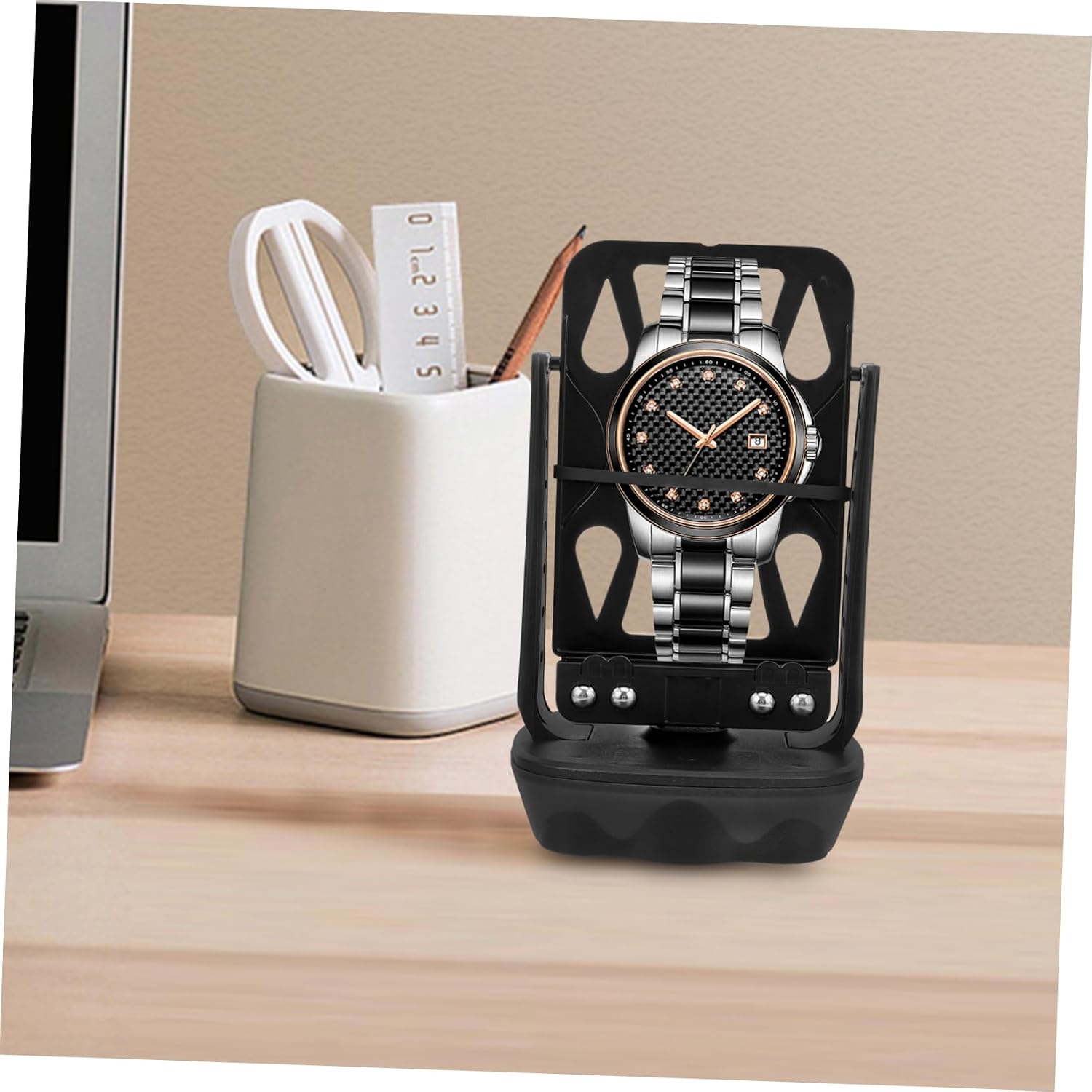 VALICLUD Mechanical Watch Winder with Automatic Swing Design Quiet USB Rechargeable Self Winding Device for Household Use Plastic Frame Watch Winder Collectors