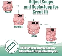 Vista 4 de wegreeco Pañales lavables para perras, pañales reutilizables altamente absorbentes para perritas en celo para el ciclo de calor, paquete de 3