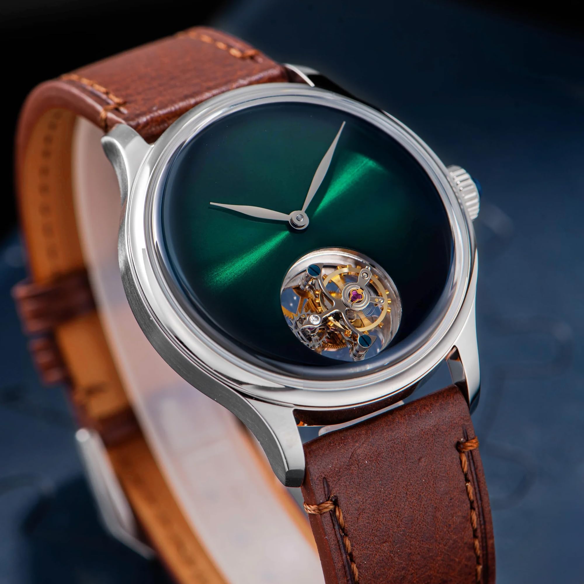 S454.SG.B Tourbillon Master ST8000 Uhrwerk Saphirkristall Herren mechanische Uhr, silber