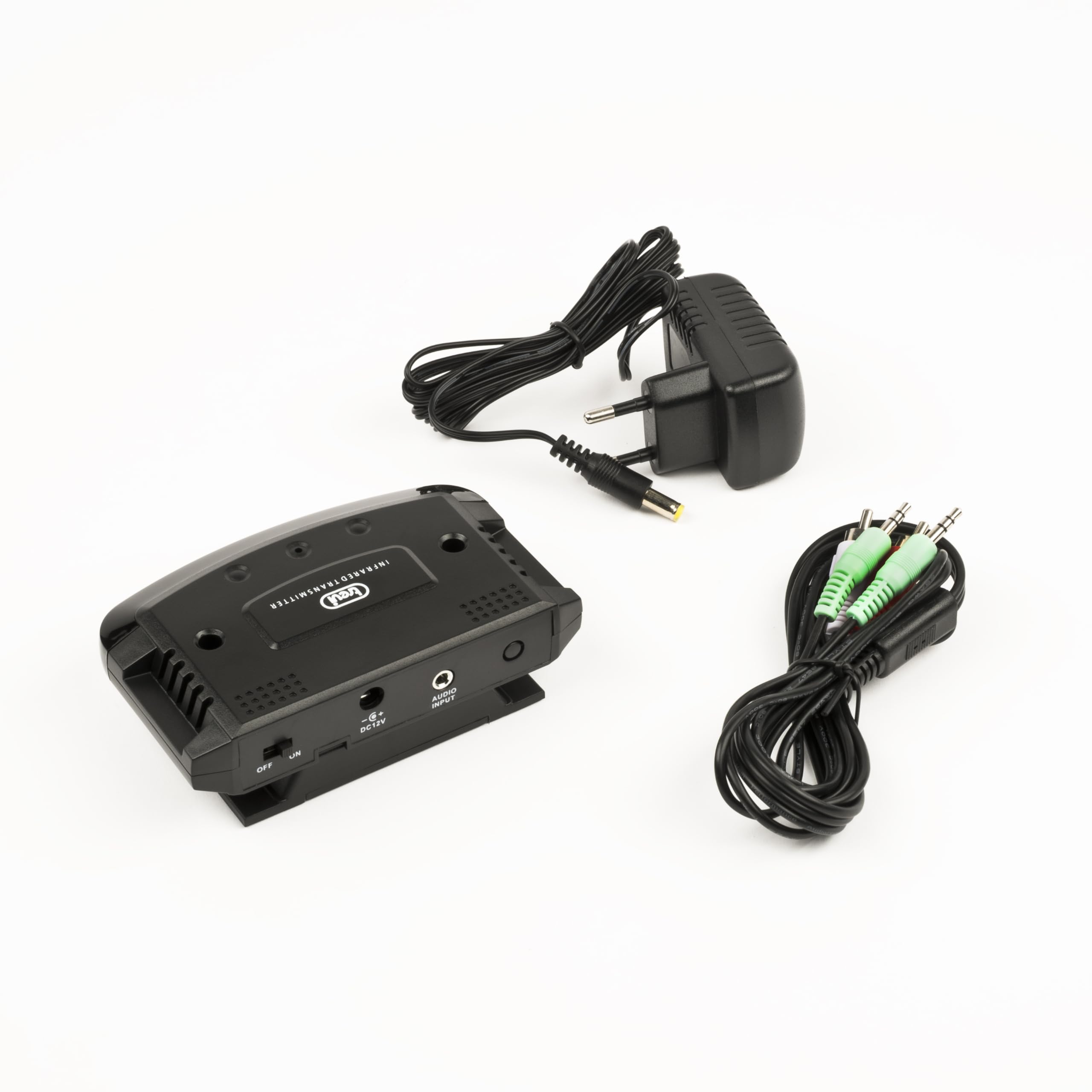 Trevi FRS 1240 Cuffia TV Wireless ad Infrarossi con Trasmissione ad Alta Frequenza, 12m di Portata, Audio Stereo per Televisore, Hi-Fi e MP3, Funzione Monitor e Controllo Volume, Base in Dotazione