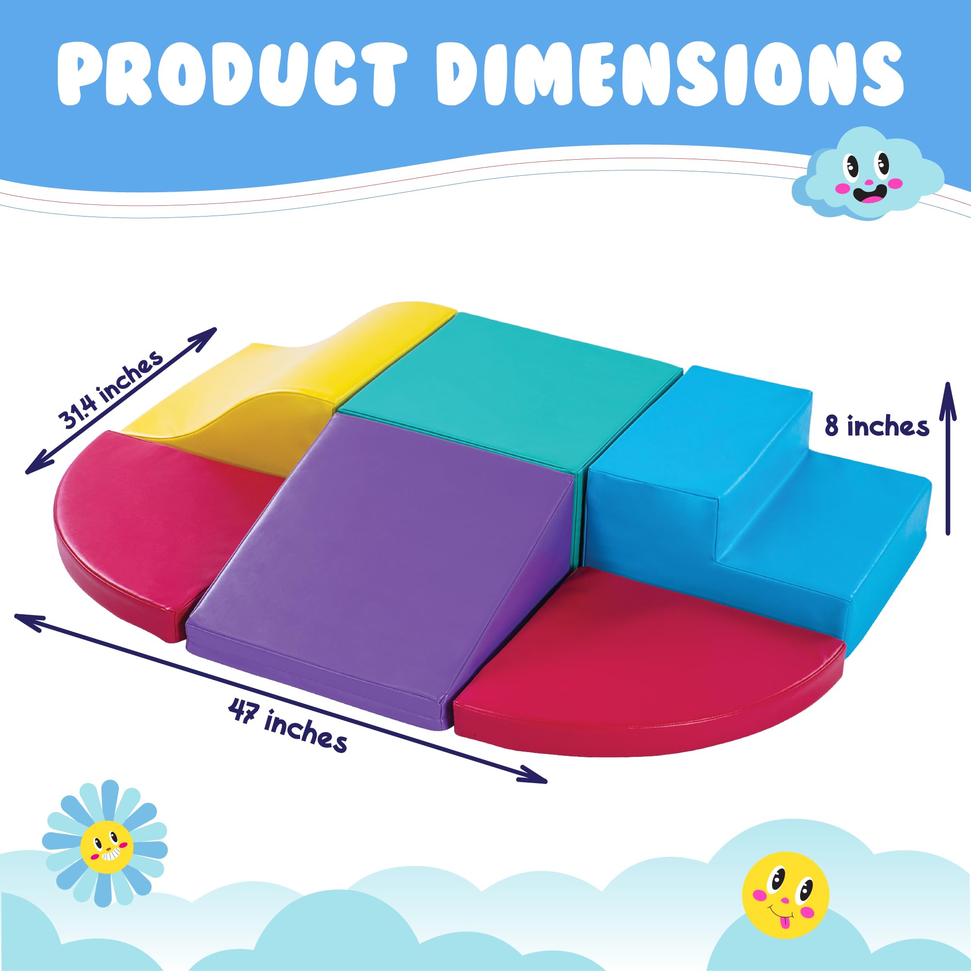 New Bounce Toddler Climbing Toys - Soft Play Set for Kids - Foam Climbing Blocks - Safe Soft Gym Equipment - Great for All Ages