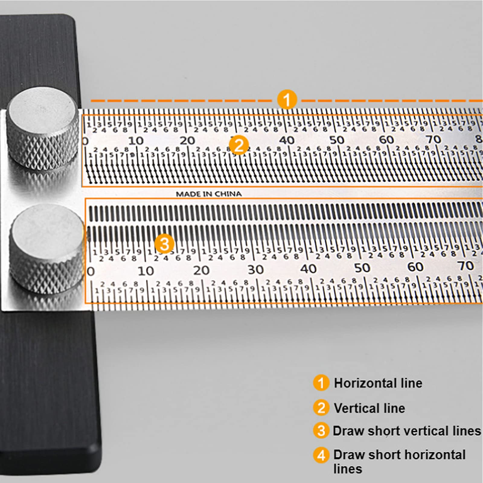 Square Marking Line Ruler Stainless Steel Scribing Ruler / T-Type Hole ...