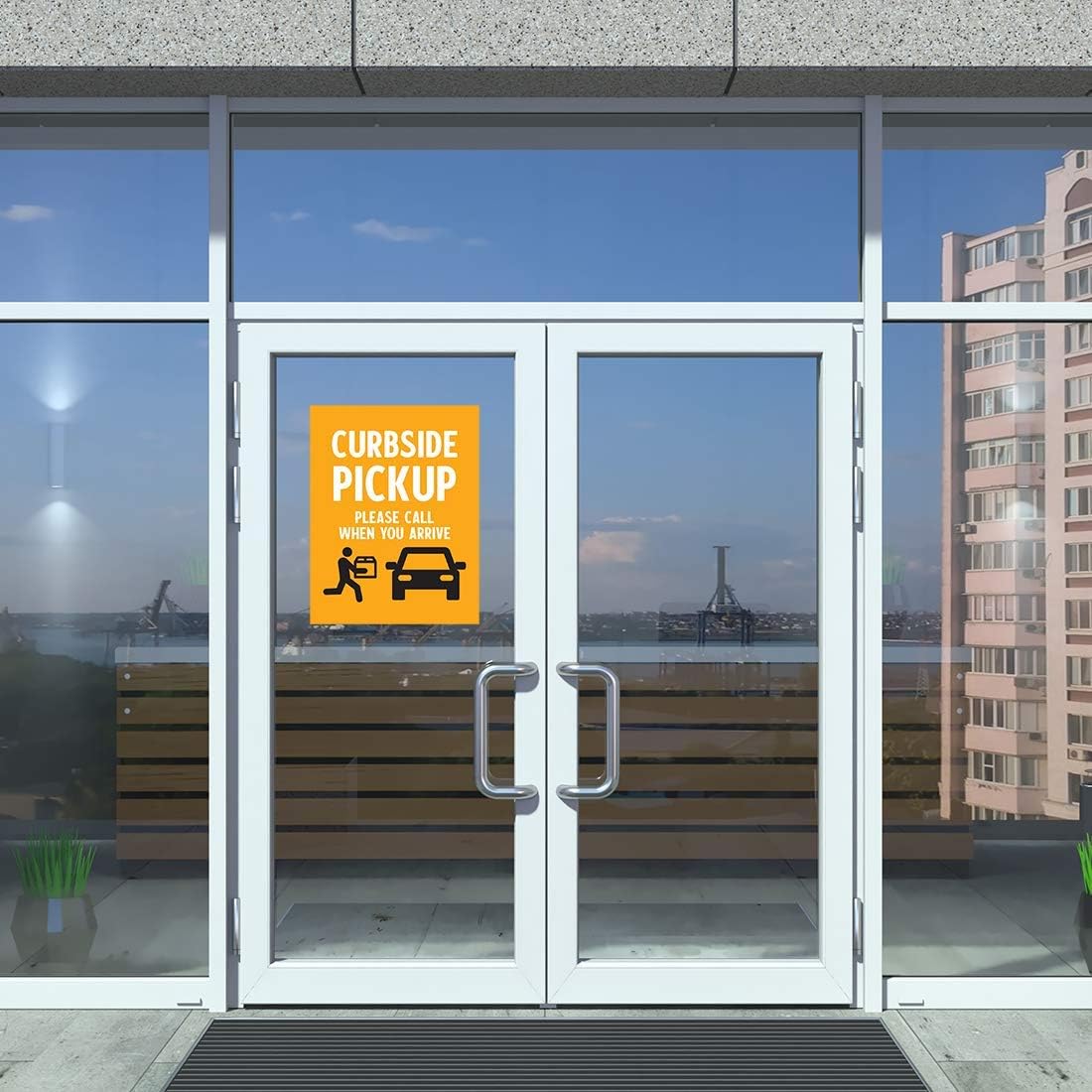 Andaz Press Restaurant Social Distancing Curbside Pickup, Please Call When You Arrive Business Signs, 10-Pack 8.5" x 11" Labels, Vinyl Sticker Decals