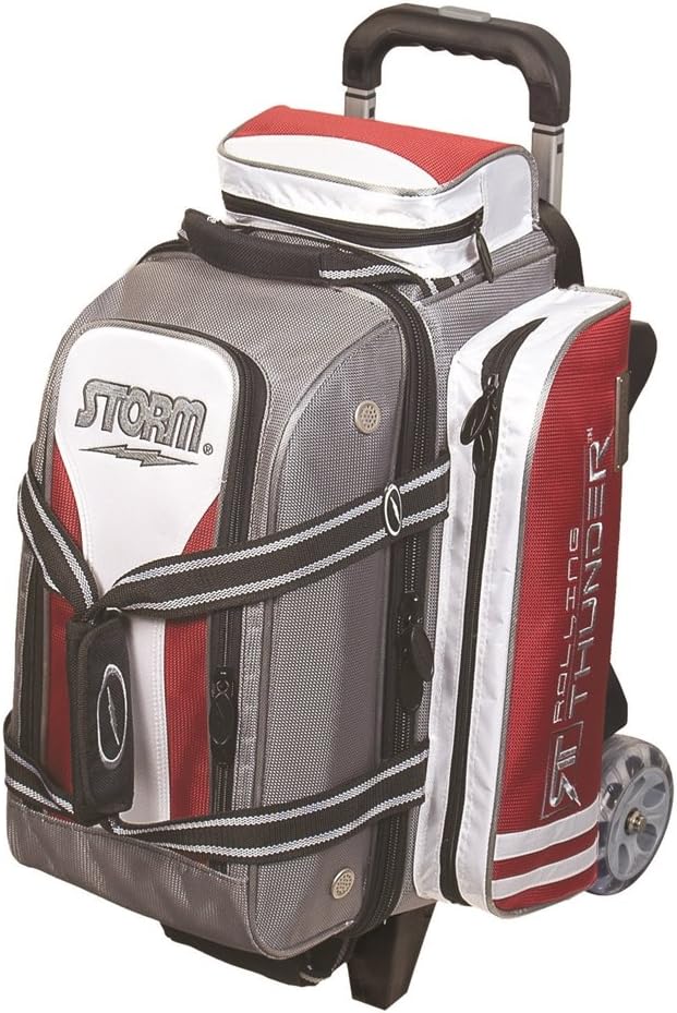 2 Ball Rolling Thunder Bowling Bag by Storm- Gray/Red/White ()